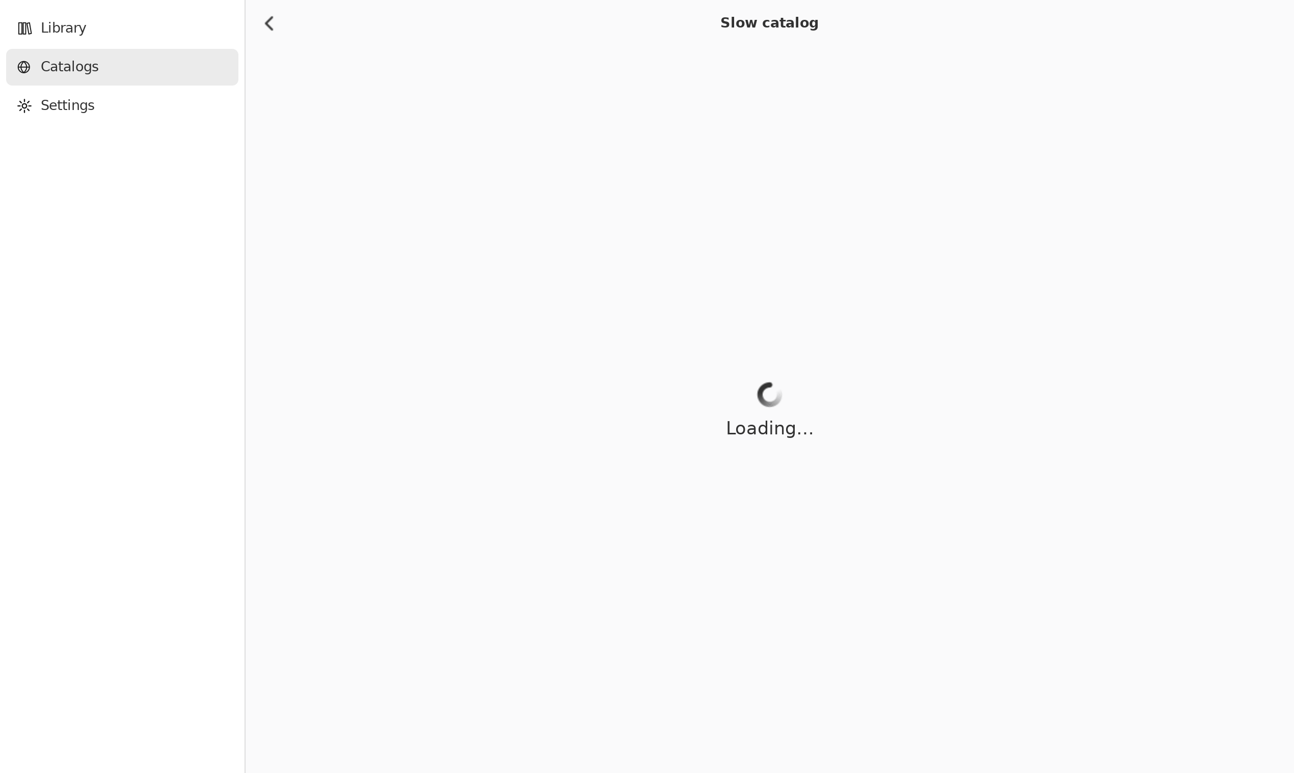 Catalog Loading, Linux GTK 4