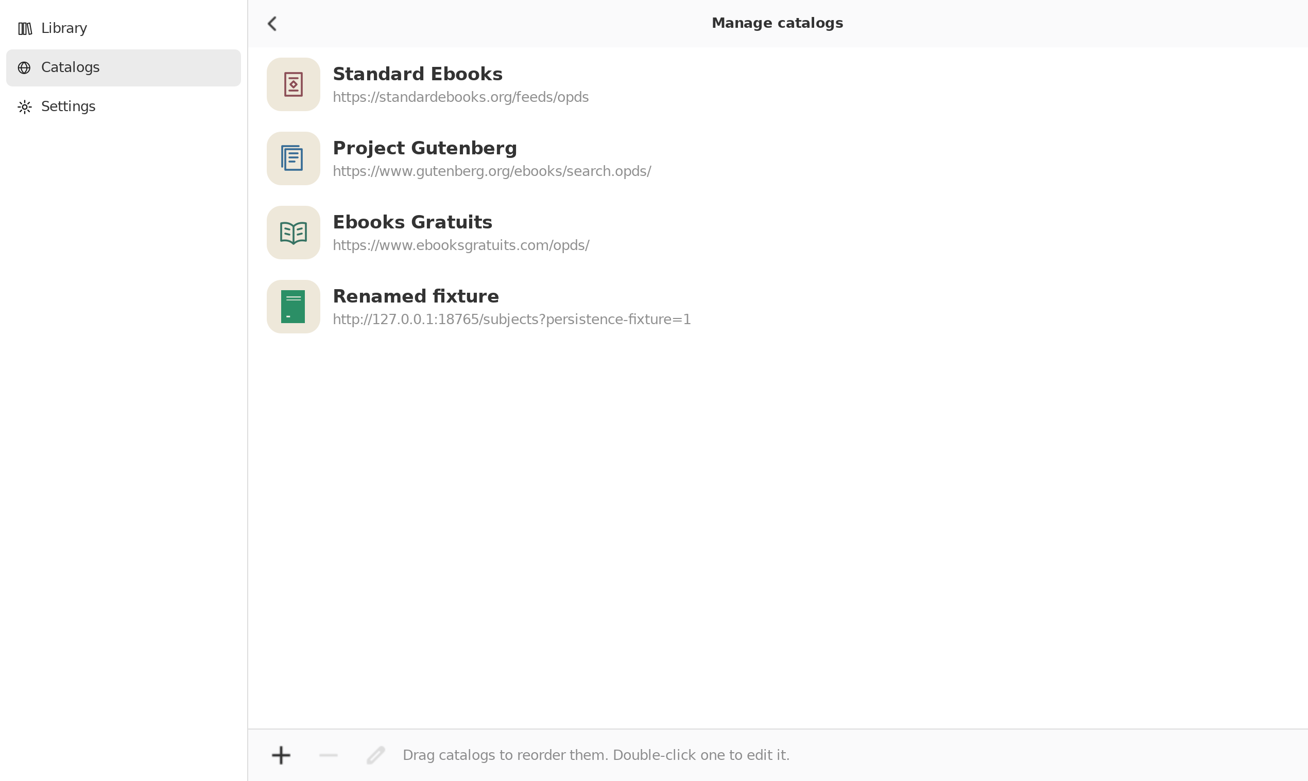 Persistence Catalog Edit, Linux GTK 4