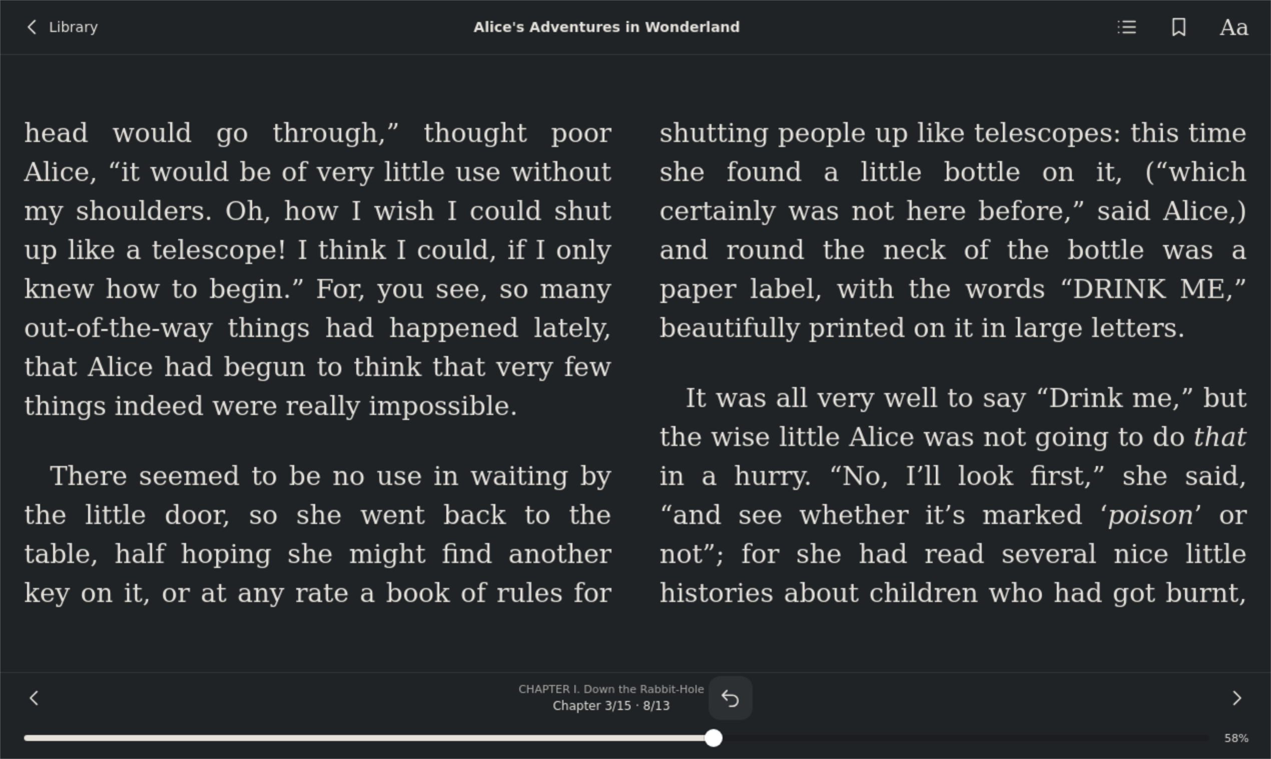 Reader Position Controls, Linux GTK 4