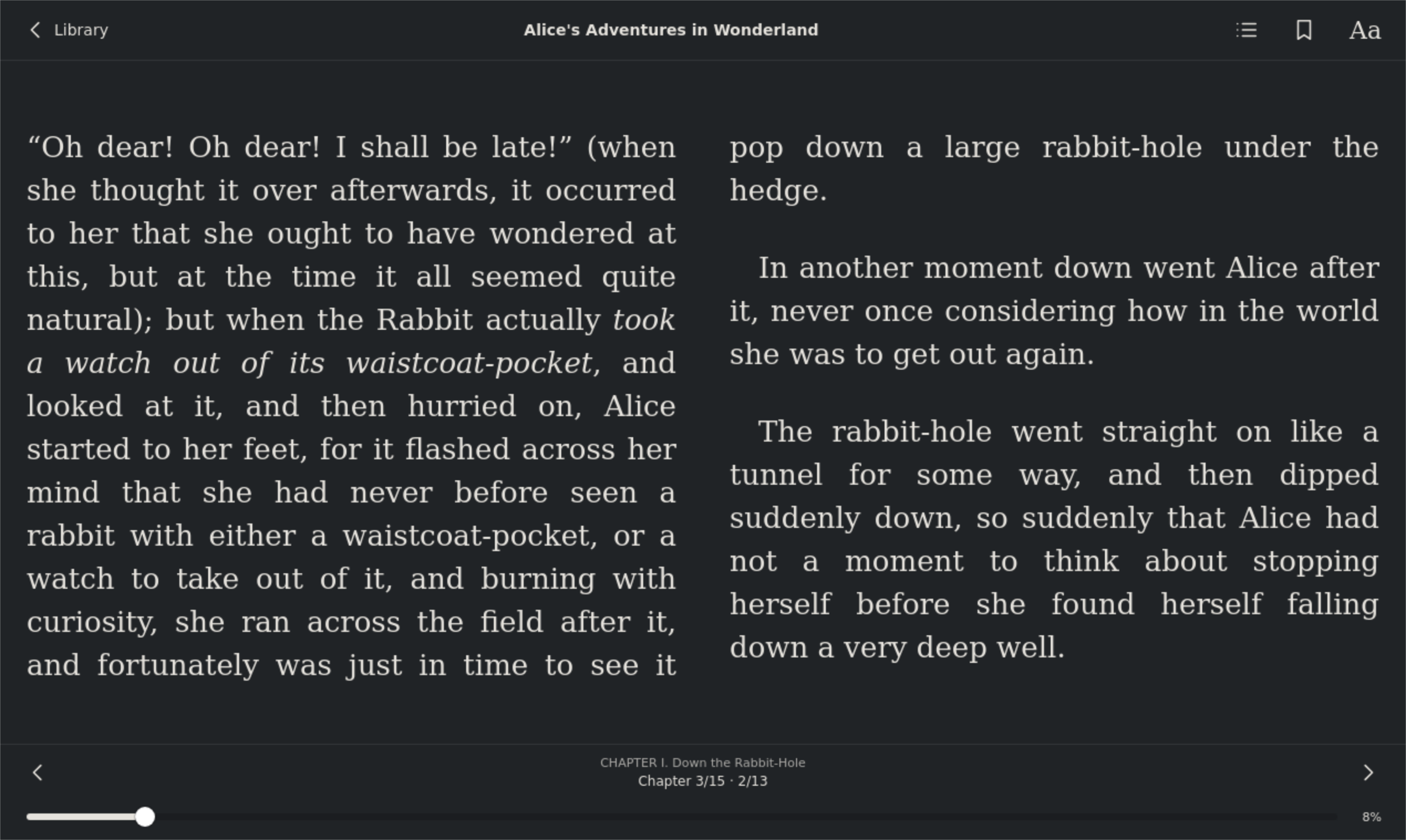 Reader Safe Area Next Page, Linux GTK 4