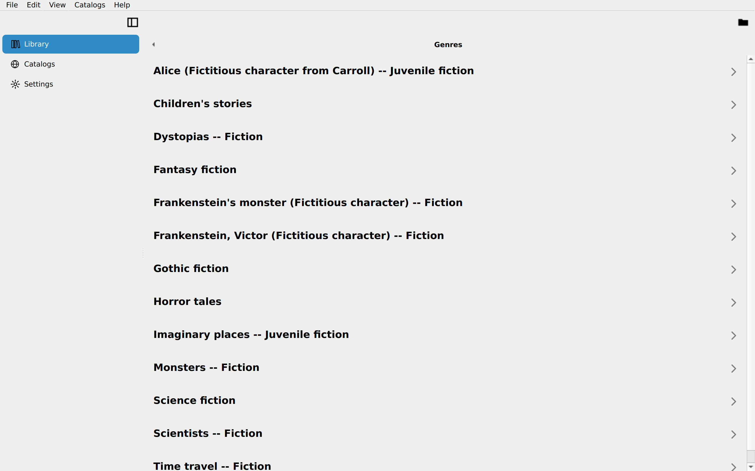 Library Genres, Linux Qt 6