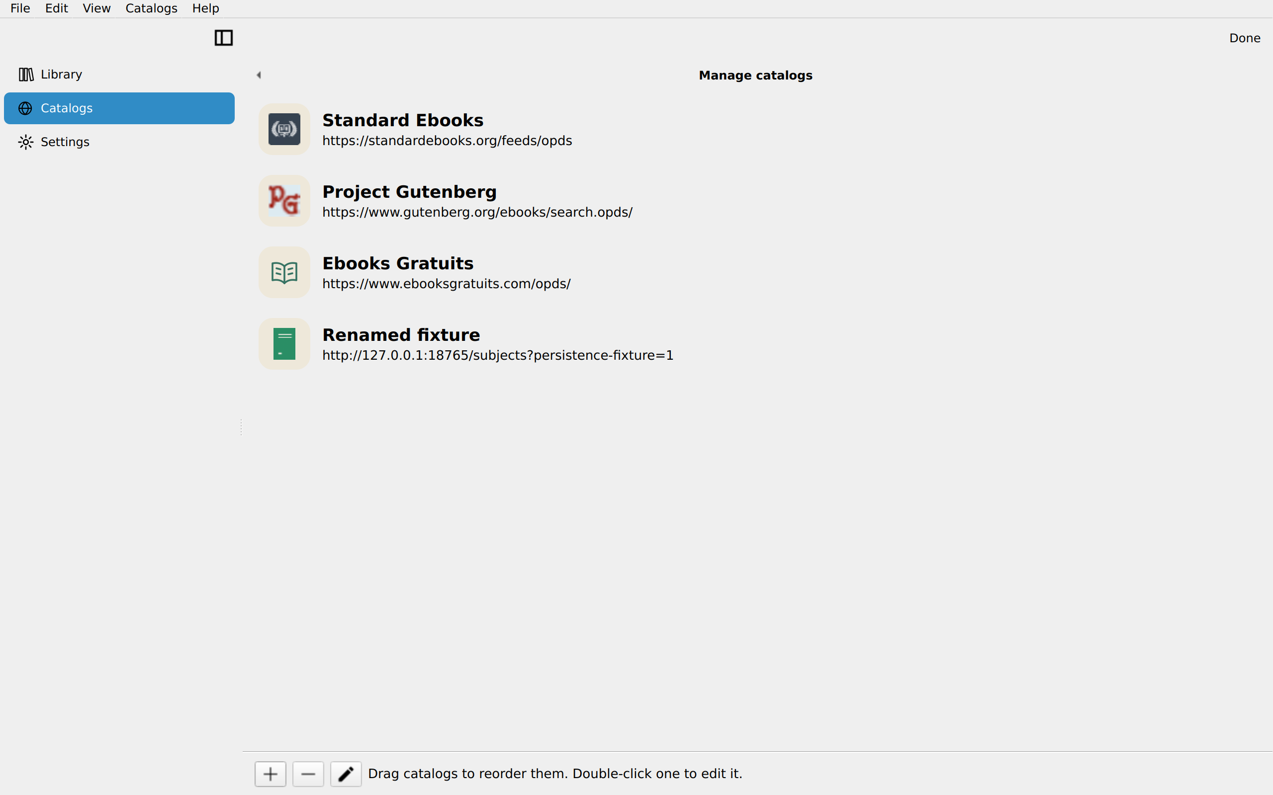 Persistence Catalog Edit, Linux Qt 6