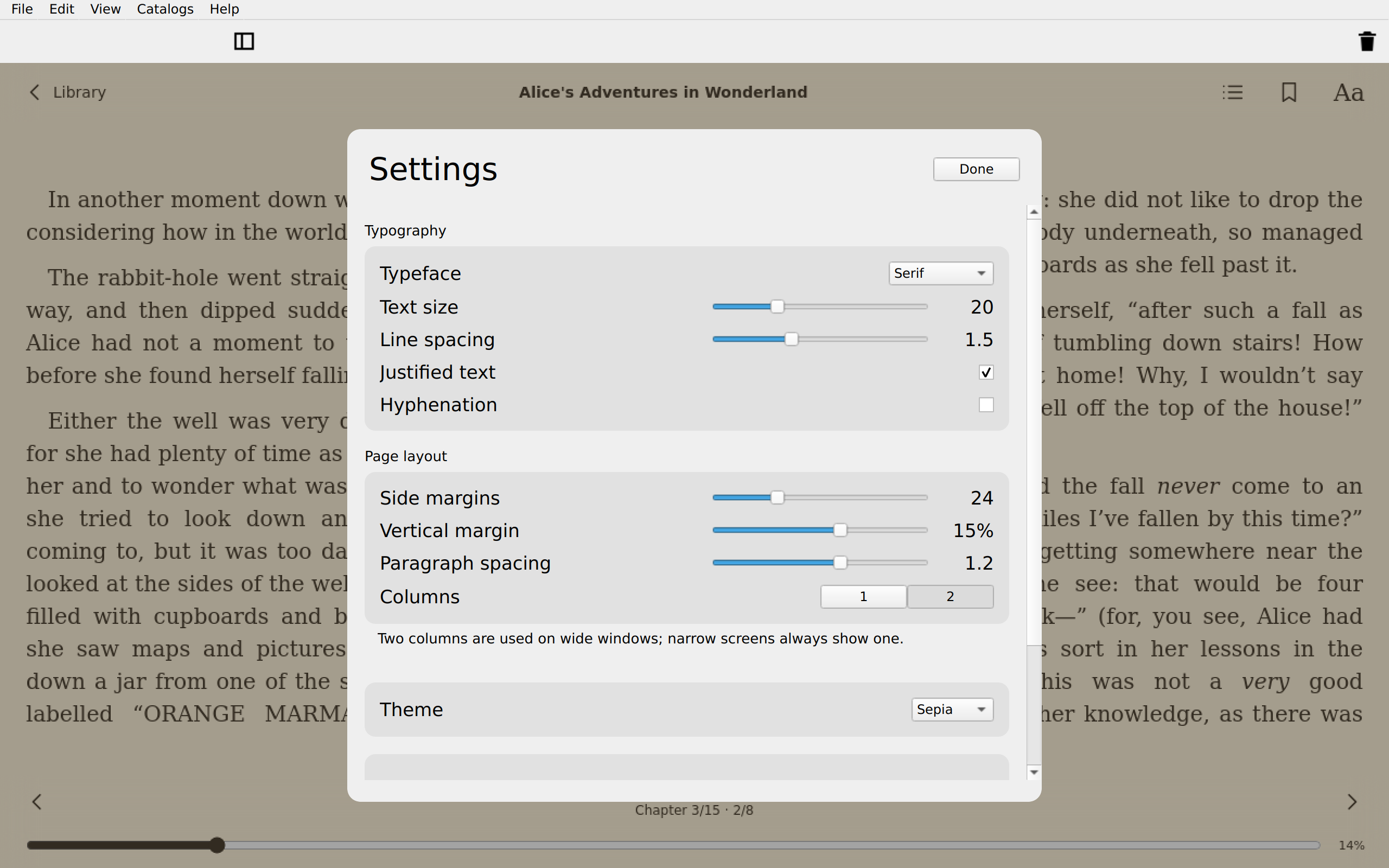Reader Layout, Linux Qt 6