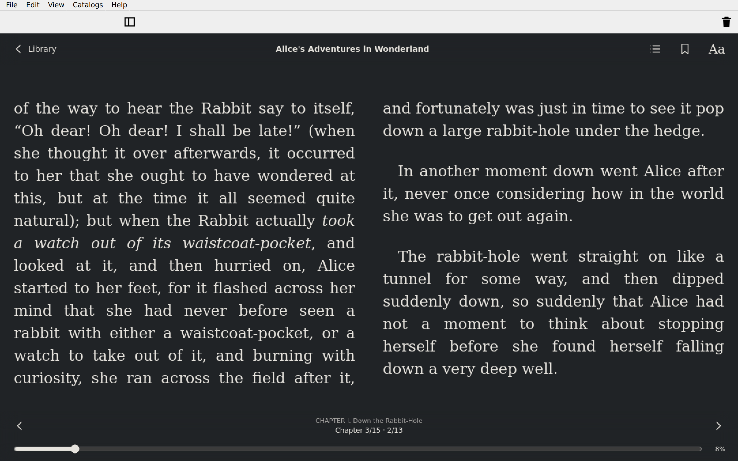 Reader Safe Area Next Page, Linux Qt 6