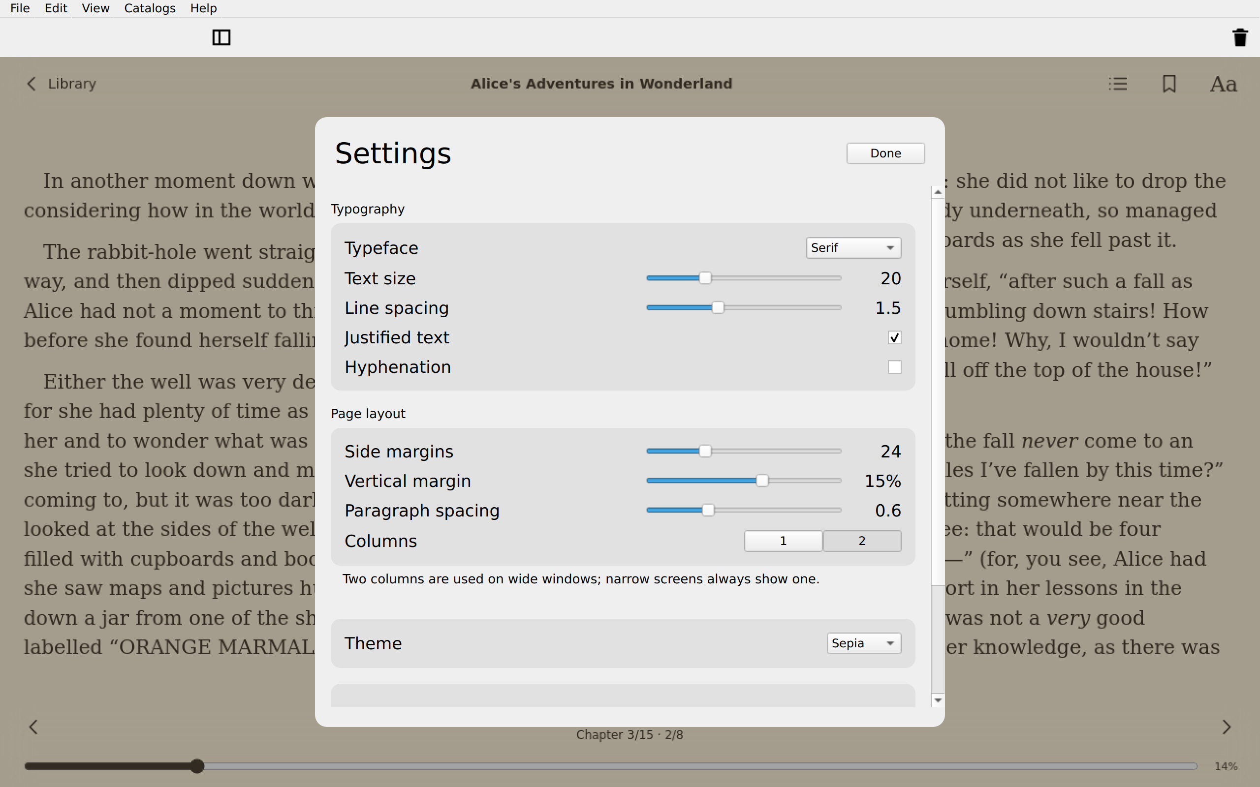 Reader Typography, Linux Qt 6