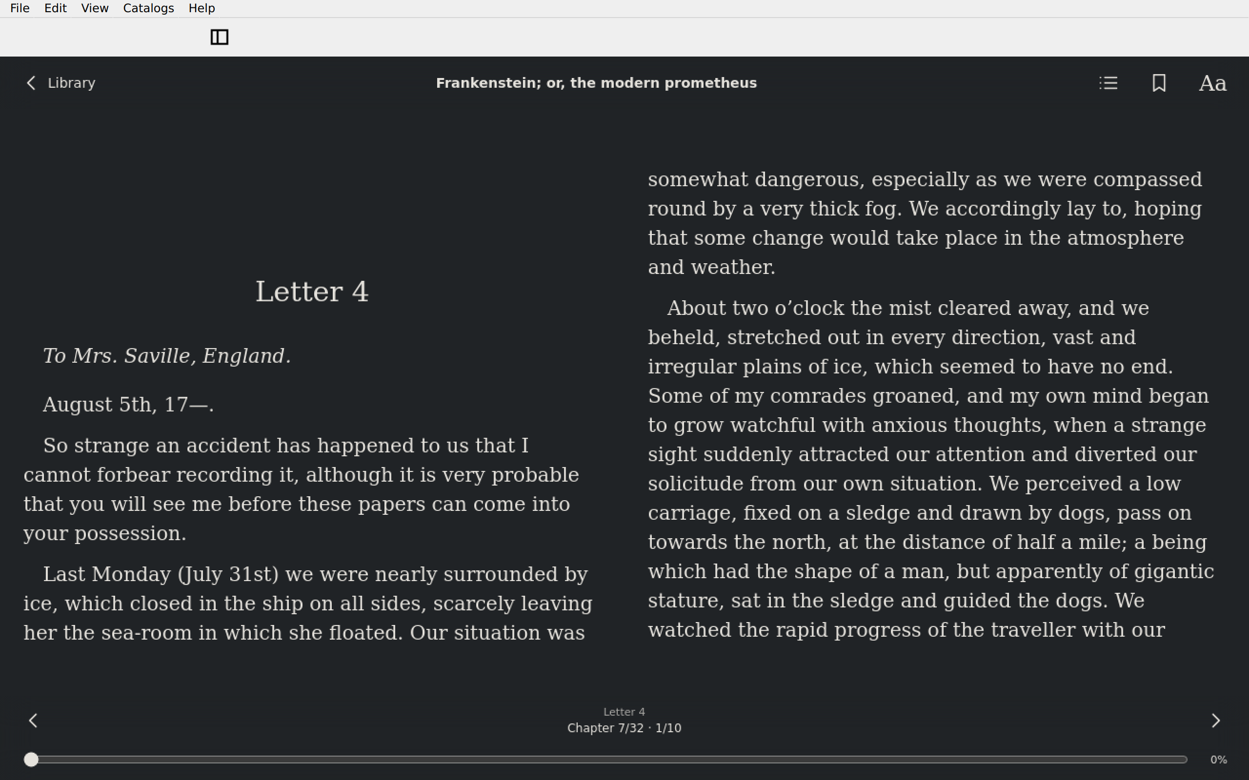 Frankenstein · Read, Linux Qt 6