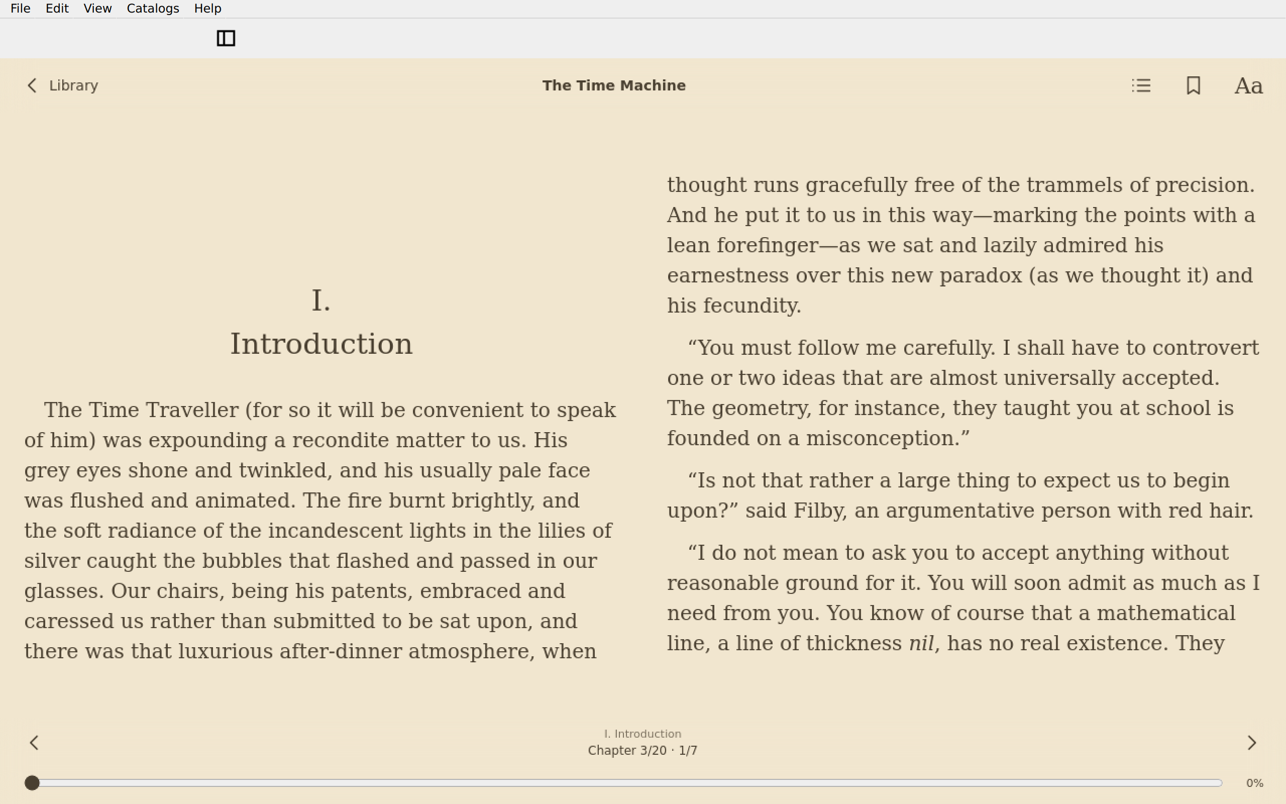 The Time Machine · Read, Linux Qt 6