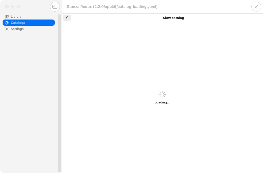 Catalog Loading, macOS AppKit