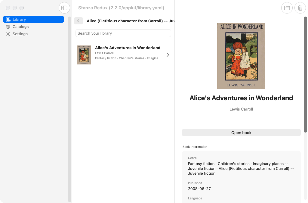 Library Genre Books, macOS AppKit