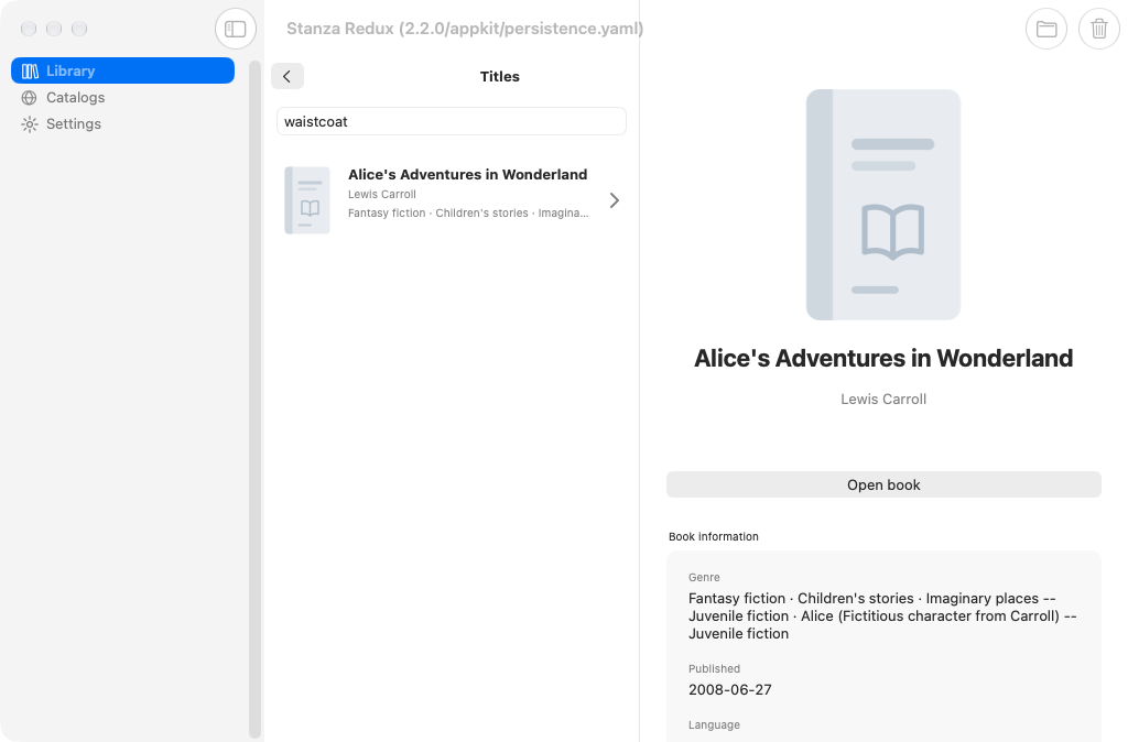 Persistence Chapter Search, macOS AppKit