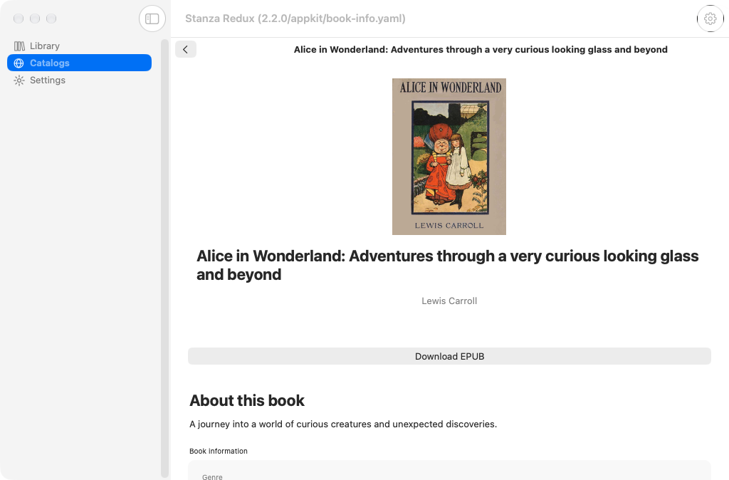 Remote Book Overview, macOS AppKit