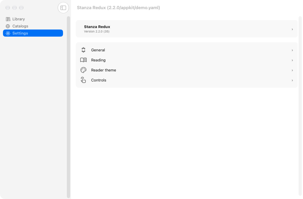 Settings Page, macOS AppKit