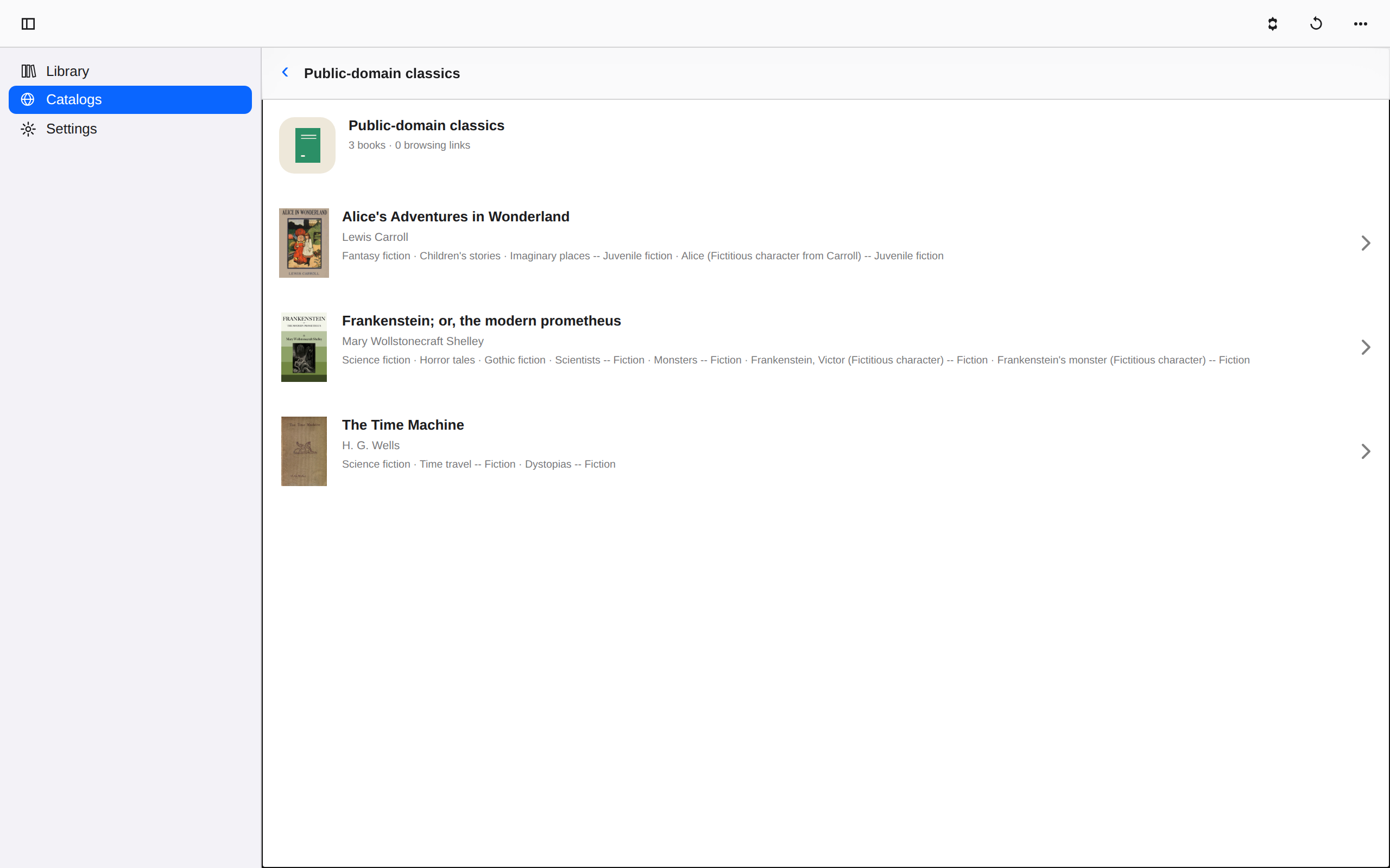 Catalogs, Web Web DOM