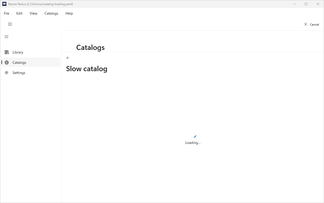 Catalog Loading, Windows WinUI 3