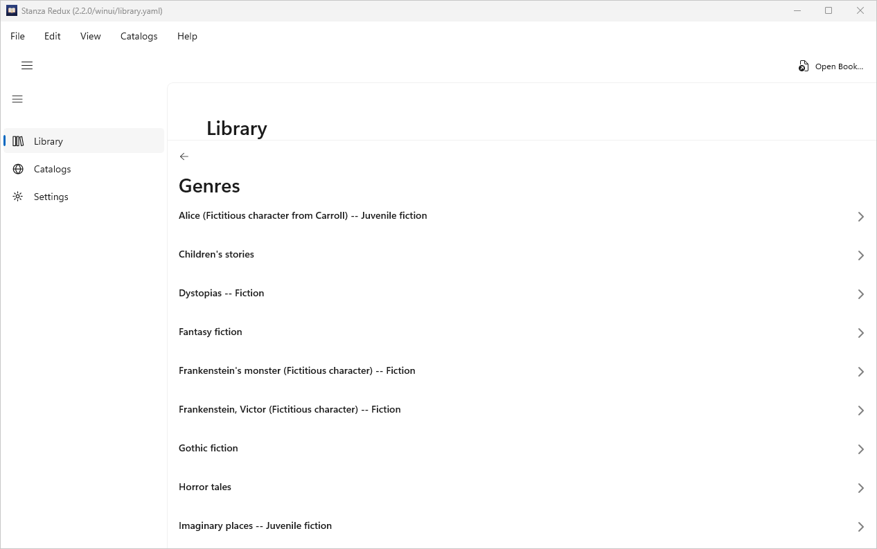 Library Genres, Windows WinUI 3