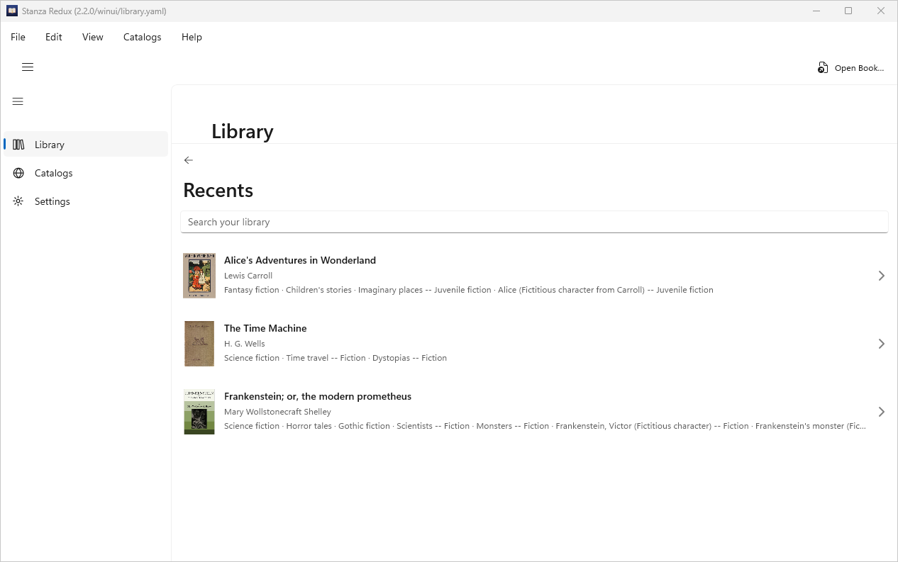 Library Recents, Windows WinUI 3