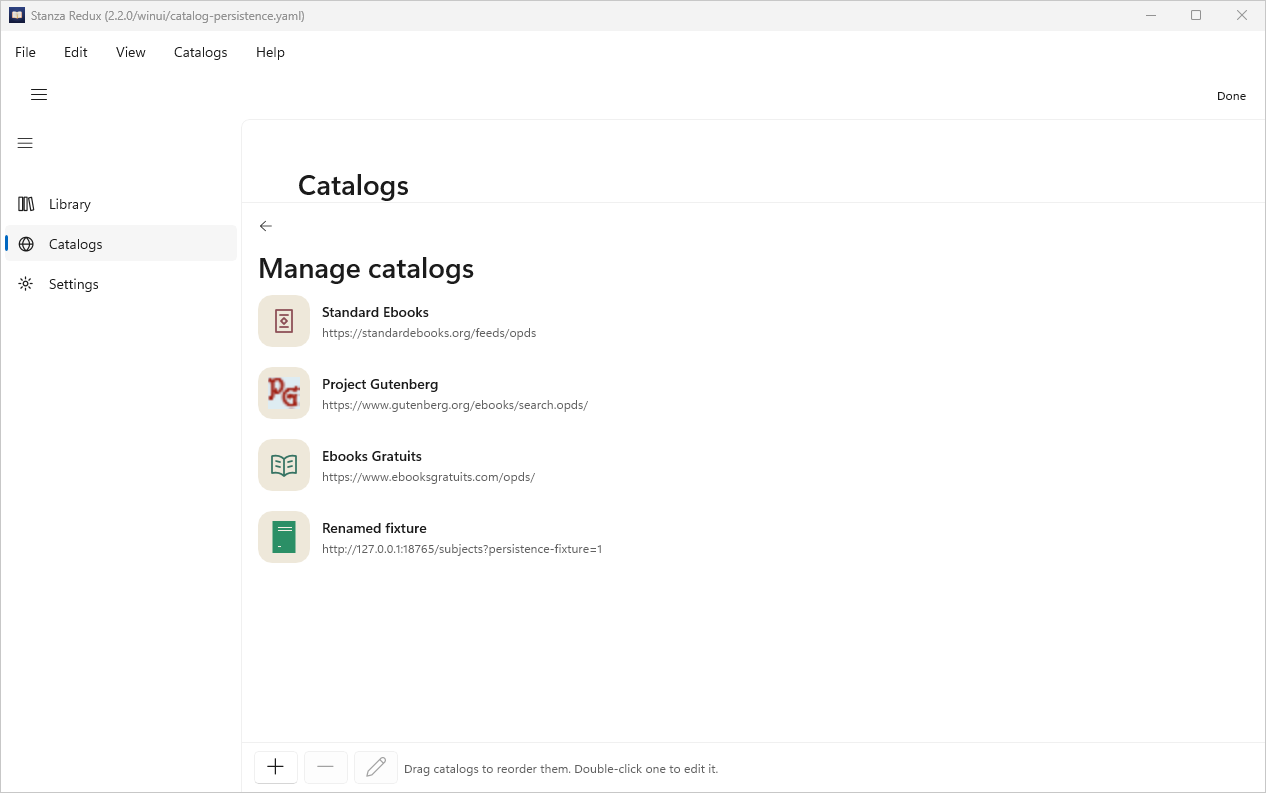 Persistence Catalog Edit, Windows WinUI 3