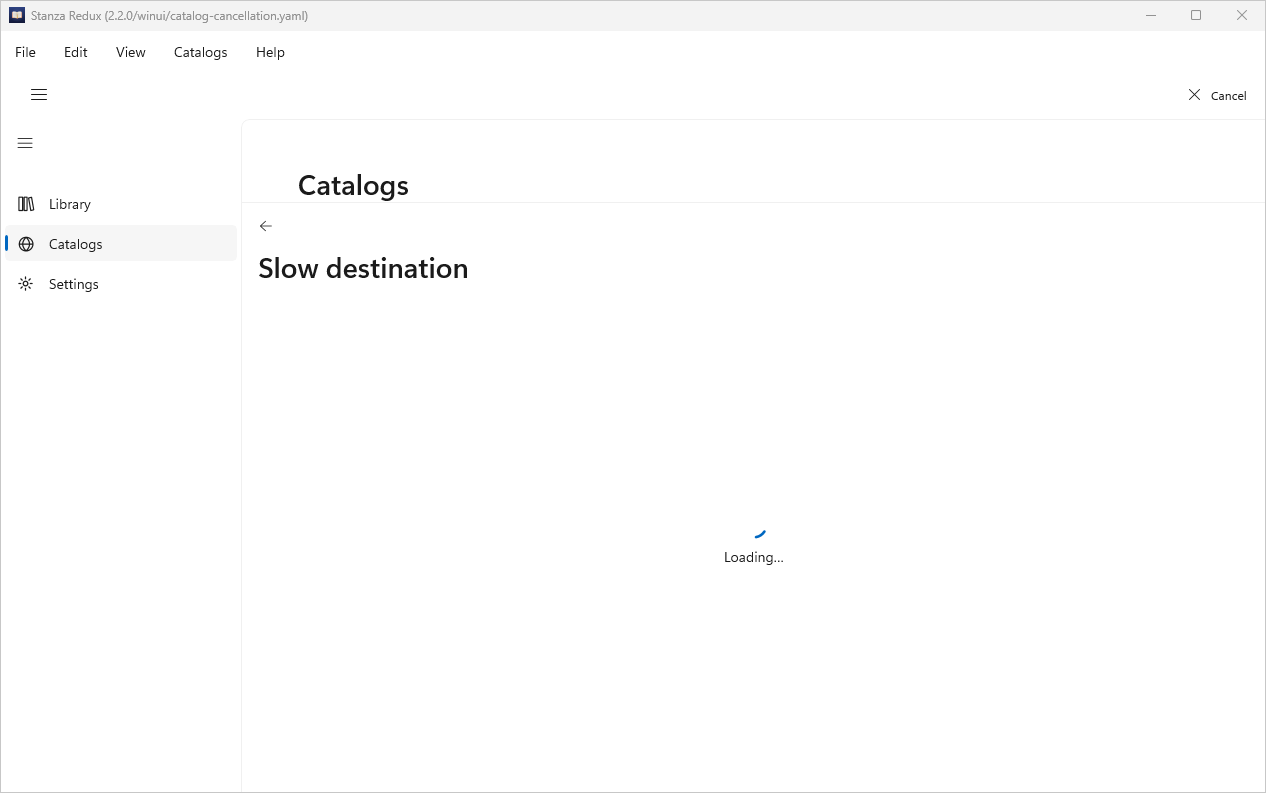 Pushed Loading Destination, Windows WinUI 3