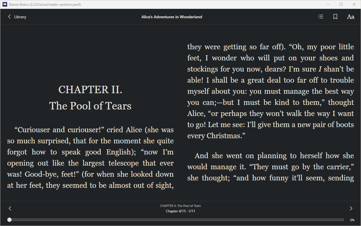 Reader Lazy Section, Windows WinUI 3