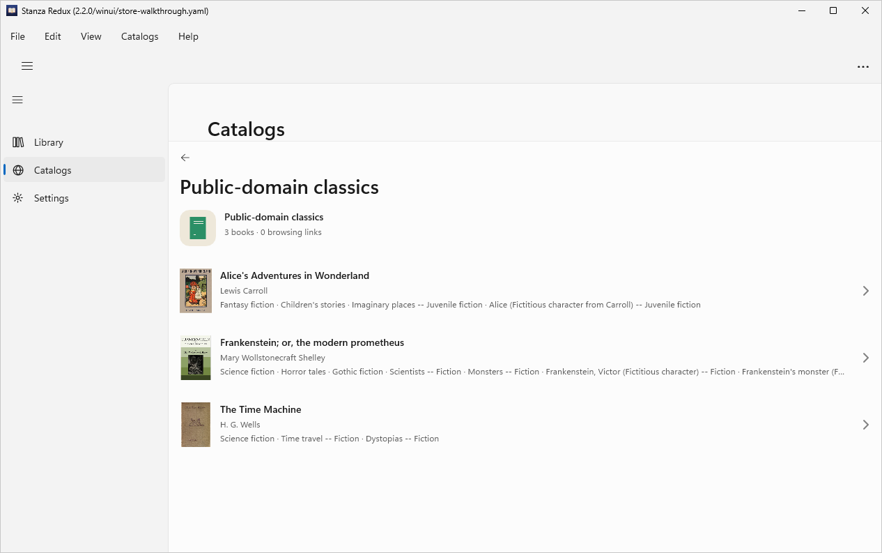 Catalogs, Windows WinUI 3