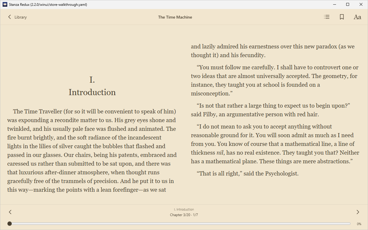 The Time Machine · Read, Windows WinUI 3
